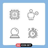 voorraad vector icoon pak van 4 lijn tekens en symbolen voor spaander decoratie avatar menselijk bedrijf bewerkbare vector ontwerp elementen