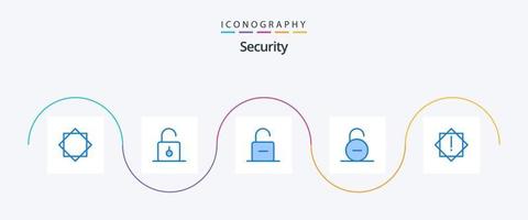 veiligheid blauw 5 icoon pak inclusief . virus. ontgrendelen. alert. beveiligen vector