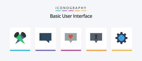 eenvoudig vlak 5 icoon pak inclusief . wereld. liefde. internetten. geheim. creatief pictogrammen ontwerp vector