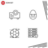 4 creatief pictogrammen modern tekens en symbolen van apparaat Amerikaans voetbal viering ei veiligheid bewerkbare vector ontwerp elementen