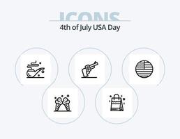 Verenigde Staten van Amerika lijn icoon pak 5 icoon ontwerp. Amerikaans. gebouw. drankje. Amerikaans. Speel vector
