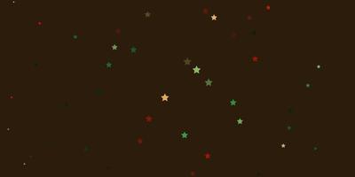 donkergroene, rode vectorachtergrond met kleurrijke sterren vector