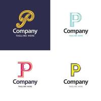 brief p groot logo pak ontwerp creatief modern logos ontwerp voor uw bedrijf vector