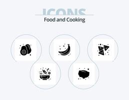 voedsel glyph icoon pak 5 icoon ontwerp. . nacho's. Peer. voedsel. fruit vector