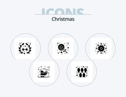 Kerstmis glyph icoon pak 5 icoon ontwerp. . sneeuwvlok. boog. kerstmis. Kerstmis vector