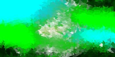 lichtblauw, groen vector poly driehoeksjabloon.