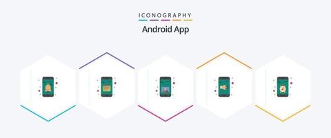 android app 25 vlak icoon pak inclusief app. geluid. mobiel. mobiel. mobiel vector