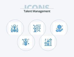talent beheer blauw icoon pak 5 icoon ontwerp. configuratie. instelling. voortgang. instelling. idee vector