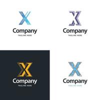 brief X groot logo pak ontwerp creatief modern logos ontwerp voor uw bedrijf vector