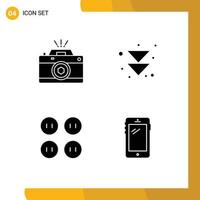 pictogram reeks van gemakkelijk solide glyphs van camera kleren foto vooruit telefoon bewerkbare vector ontwerp elementen