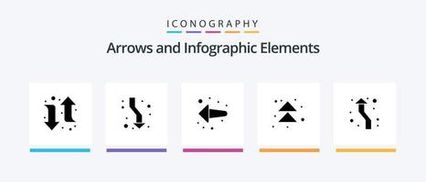 pijl glyph 5 icoon pak inclusief omhoog. pijl. pijl. omhoog. naar voren. creatief pictogrammen ontwerp vector