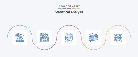 statistisch analyse blauw 5 icoon pak inclusief . conferentie poster. geld. dollar vector