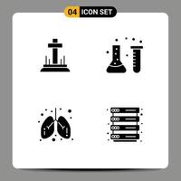 reeks van 4 modern ui pictogrammen symbolen tekens voor viering zorg Pasen chemisch industrie longen bewerkbare vector ontwerp elementen