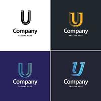 brief u groot logo pak ontwerp creatief modern logos ontwerp voor uw bedrijf vector