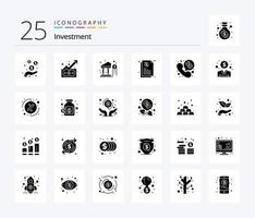 investering 25 solide glyph icoon pak inclusief online. geld. bank. deel. credit vector