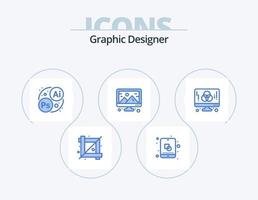 grafisch ontwerper blauw icoon pak 5 icoon ontwerp. ontwikkeling. computer. branding. ontwerp. beeld vector