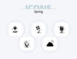 voorjaar glyph icoon pak 5 icoon ontwerp. de lente. bloem. het weer. bloemen. bloem vector