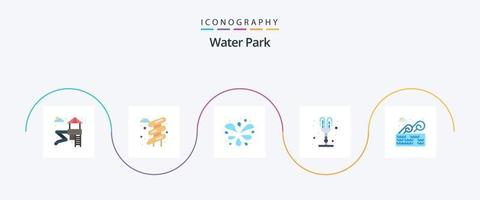 water park vlak 5 icoon pak inclusief . plaats. tuin. water park. valentijnsdag dag vector