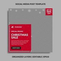 kerst super verkoop social media postsjabloon vector