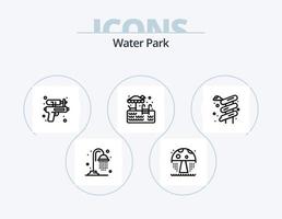 water park lijn icoon pak 5 icoon ontwerp. . park. park. water. tuin vector
