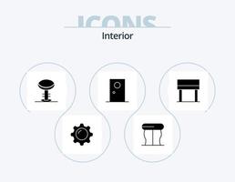 interieur glyph icoon pak 5 icoon ontwerp. bureau. interieur. bar. buitenkant. deur vector