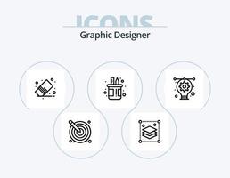 grafisch ontwerper lijn icoon pak 5 icoon ontwerp. diamant. tablet. pot. naald. ontwerp vector