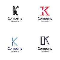 brief k groot logo pak ontwerp creatief modern logos ontwerp voor uw bedrijf vector