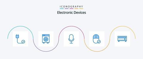 apparaten blauw 5 icoon pak inclusief hardware. apparaten. apparatuur. verbonden. Vermelding vector