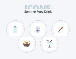 zomer voedsel drinken vlak icoon pak 5 icoon ontwerp. . zomer. voedsel. gegrild voedsel. bbq vector