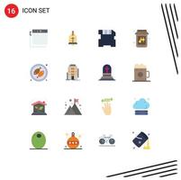 16 creatief pictogrammen modern tekens en symbolen van apps bij ring kaart jam bewerkbare pak van creatief vector ontwerp elementen