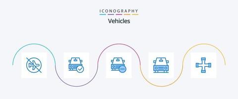 voertuigen blauw 5 icoon pak inclusief bouw en hulpmiddelen. auto. gedaan. voertuigen. minder vector