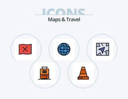 kaarten en reizen lijn gevulde icoon pak 5 icoon ontwerp. . vissen. . marinier vector