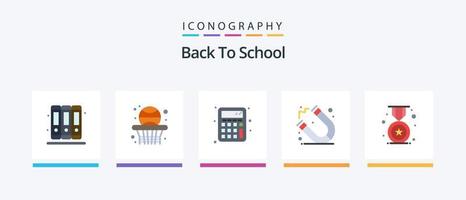terug naar school- vlak 5 icoon pak inclusief . onderwijs. berekenen. kenteken. school. creatief pictogrammen ontwerp vector