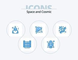 ruimte blauw icoon pak 5 icoon ontwerp. telecommunicatie. netwerk. planeet. media. ruimte vector
