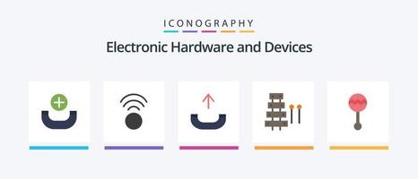 apparaten vlak 5 icoon pak inclusief muziek. instrument. telefoon. geluid. geluid. creatief pictogrammen ontwerp vector