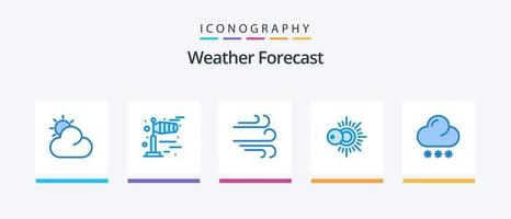 weer blauw 5 icoon pak inclusief . zon. het weer. voorspelling. creatief pictogrammen ontwerp vector