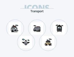 vervoer lijn gevulde icoon pak 5 icoon ontwerp. . bestelwagen. vervoer. vervoer. reizen vector