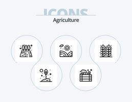 landbouw lijn icoon pak 5 icoon ontwerp. gluten. Bijsnijden. veld. landbouw. bloem vector