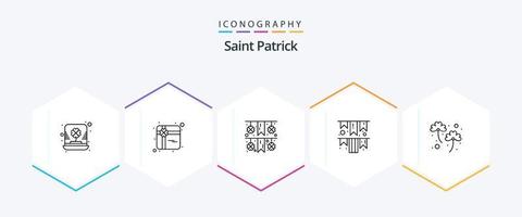 heilige Patrick 25 lijn icoon pak inclusief Iers. Klaver. festival. Iers dag. slinger vector