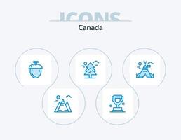 Canada blauw icoon pak 5 icoon ontwerp. . kamp. noten. brand werk. weald vector