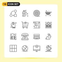 16 creatief pictogrammen modern tekens en symbolen van mening idee ontwerp voedsel zeef bewerkbare vector ontwerp elementen