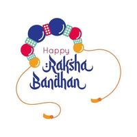 gelukkig raksha bandhan polsbandje met ballen vlakke stijl vector