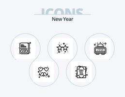 nieuw jaar lijn icoon pak 5 icoon ontwerp. plezier. vuurwerk. viering. viering. nieuw vector