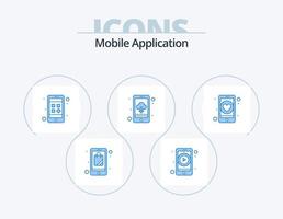 mobiel toepassing blauw icoon pak 5 icoon ontwerp. daten. app. wolk computergebruik. app vector