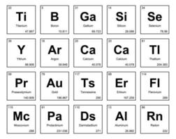 20 preiodisch tafel van de elementen icoon pak ontwerp vector