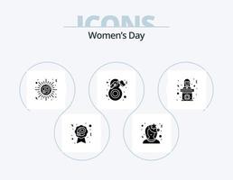 vrouwen dag glyph icoon pak 5 icoon ontwerp. vrouw. vlinder. vrouw. vlinder. vieren vector