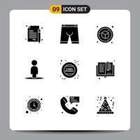voorraad vector icoon pak van 9 lijn tekens en symbolen voor maandag cyber ondergoed gebruiker avatar bewerkbare vector ontwerp elementen