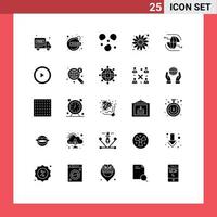 voorraad vector icoon pak van 25 lijn tekens en symbolen voor pijl internet ijs wereldbol zon bloem bewerkbare vector ontwerp elementen