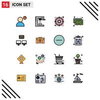 16 creatief pictogrammen modern tekens en symbolen van aktentas databank strategie backup financiën bewerkbare creatief vector ontwerp elementen