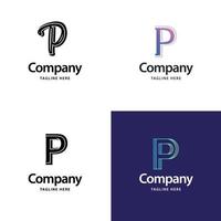 brief p groot logo pak ontwerp creatief modern logos ontwerp voor uw bedrijf vector